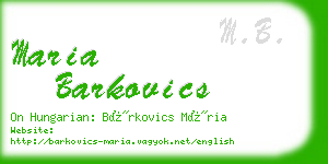 maria barkovics business card